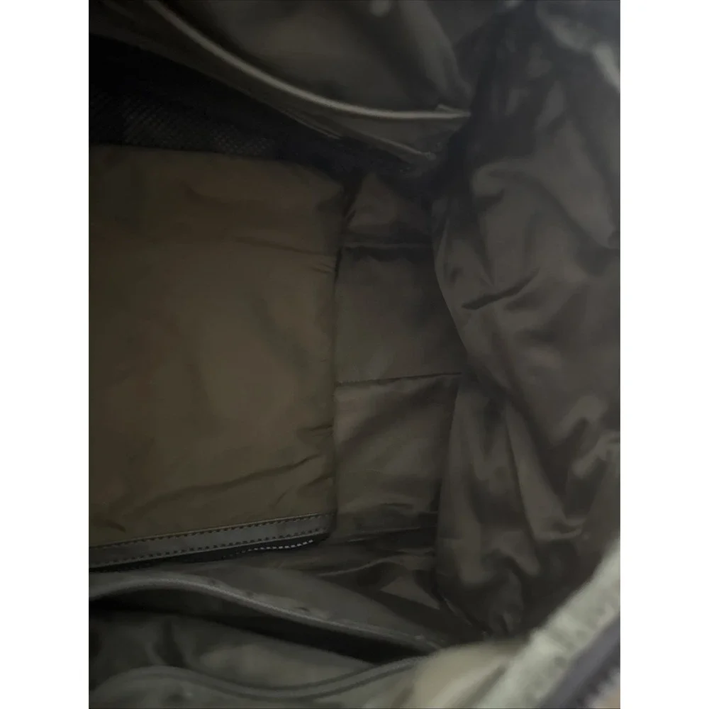 Joan & David Olive Green Puffer Quilted Duffle Bag Weekender Travel Handbag
